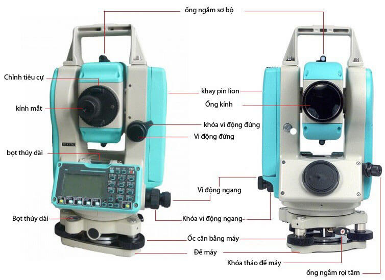 Các thành phần chính của máy toàn đạc điện tử