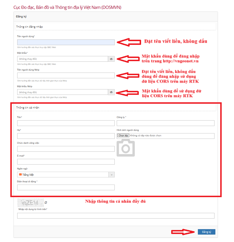 Cung cấp thông tin và đăng ký vngeonet